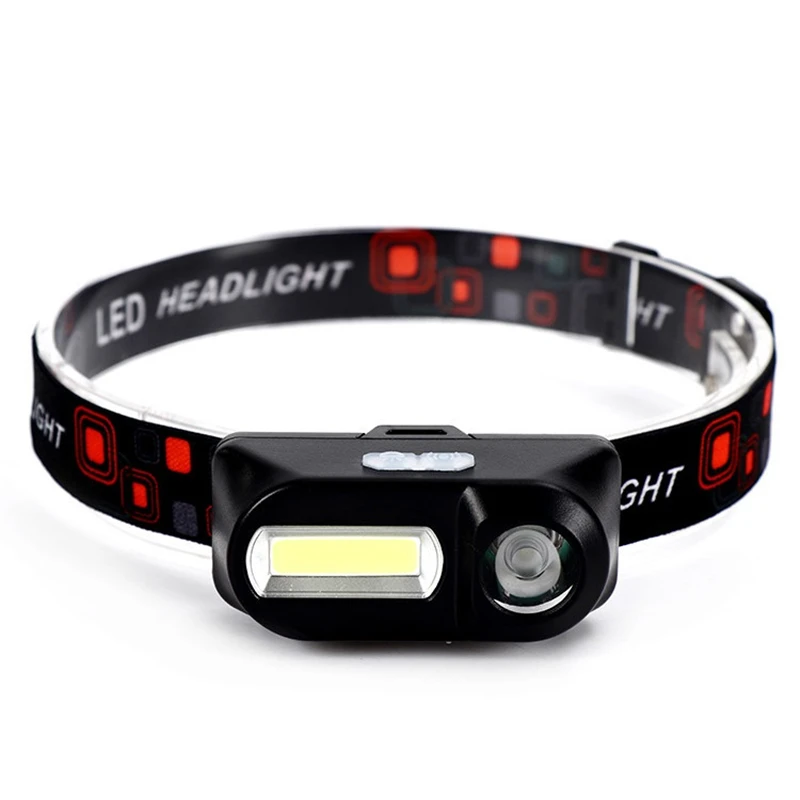 

Mini XPE+COB LED Headlight Headlamp Head Lamp Flashlight USB Rechargeable 3 modes Camping Hiking Night Fishing Light