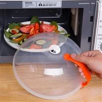 microwave oven food cover heat resistant transparent anti sputtering kitchen cookware parts handle reusable airtight food covers
