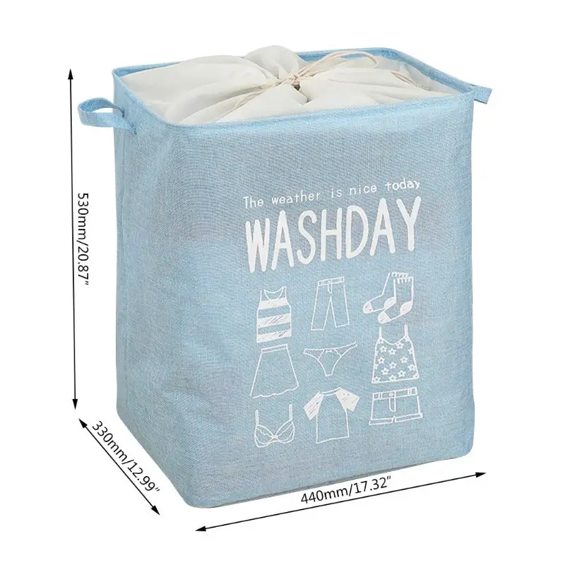 

Lining Cotton Dirty Clothes Laundry Basket Foldable Laundry Hamper With Handles Storage Bin Bucket For Home Toys Clothes