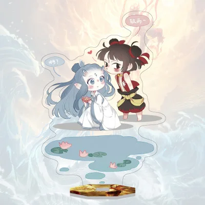 J 1 шт. китайский аниме NE ZHA акриловые подставки Ne Zha Ao Bing мультфильм фигурка модель держатель тарелка аниме вокруг стола Декор - Цвет: J