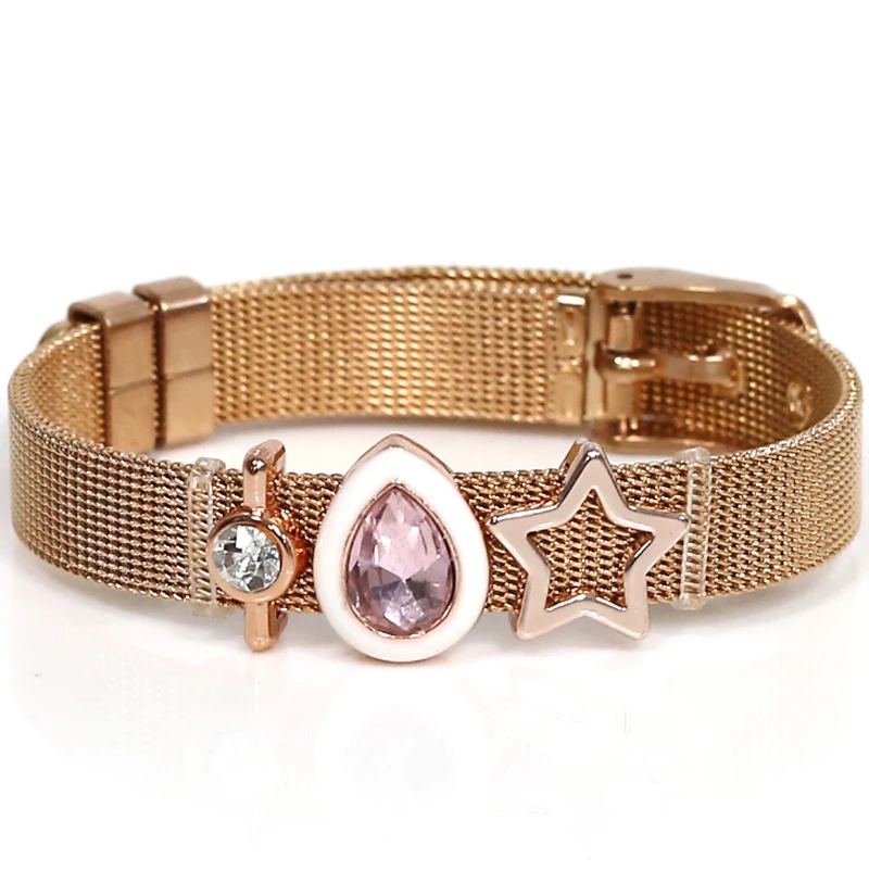 Модный сетчатый Браслет из нержавеющей стали для часов браслеты женщин