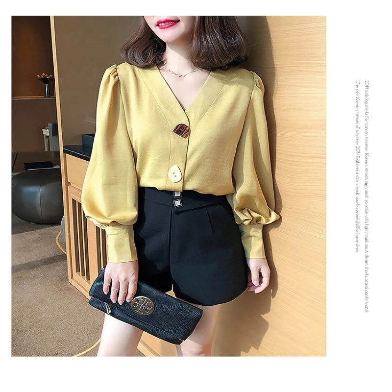 

Mazefeng 2020 New Autumn Chiffon Long Sleeve Blouse Women Transparent Thin Office Blouses Solid Workwear Loose Shirts for Women