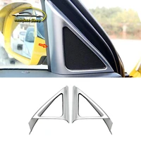 for audi q3 2013 to 2017 car accessories abs chrome interior a pillar door stereo speaker horn cover trim stickers car styling