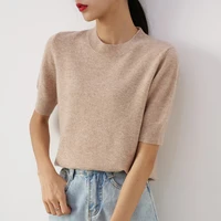 half sleeve oneck female tops sweaters woman 100 pure merino wool knitted jumpers 2020 winter autumn new fashion pullovers