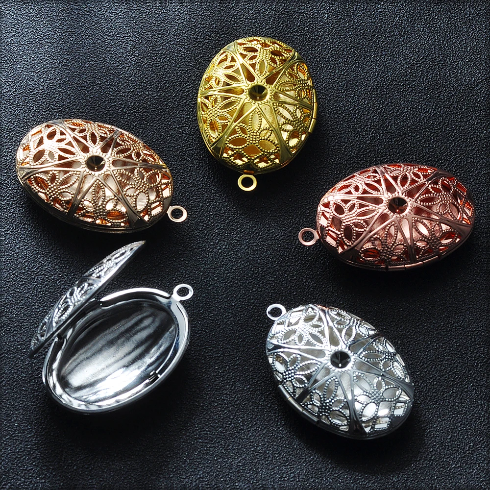 5 шт./лот ажурная овальная фоторамка медальон подвески сделай сам подвеска для