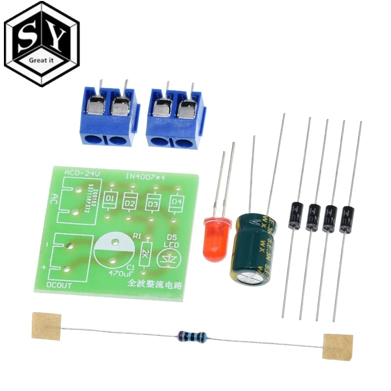 1N4007 Bridge Rectifier AC to DC Converter Full Wave Rectifier Board Module DIY KIT images - 6