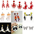 Женские акриловые серьги Donarsei, с красным крабом, осьминогом