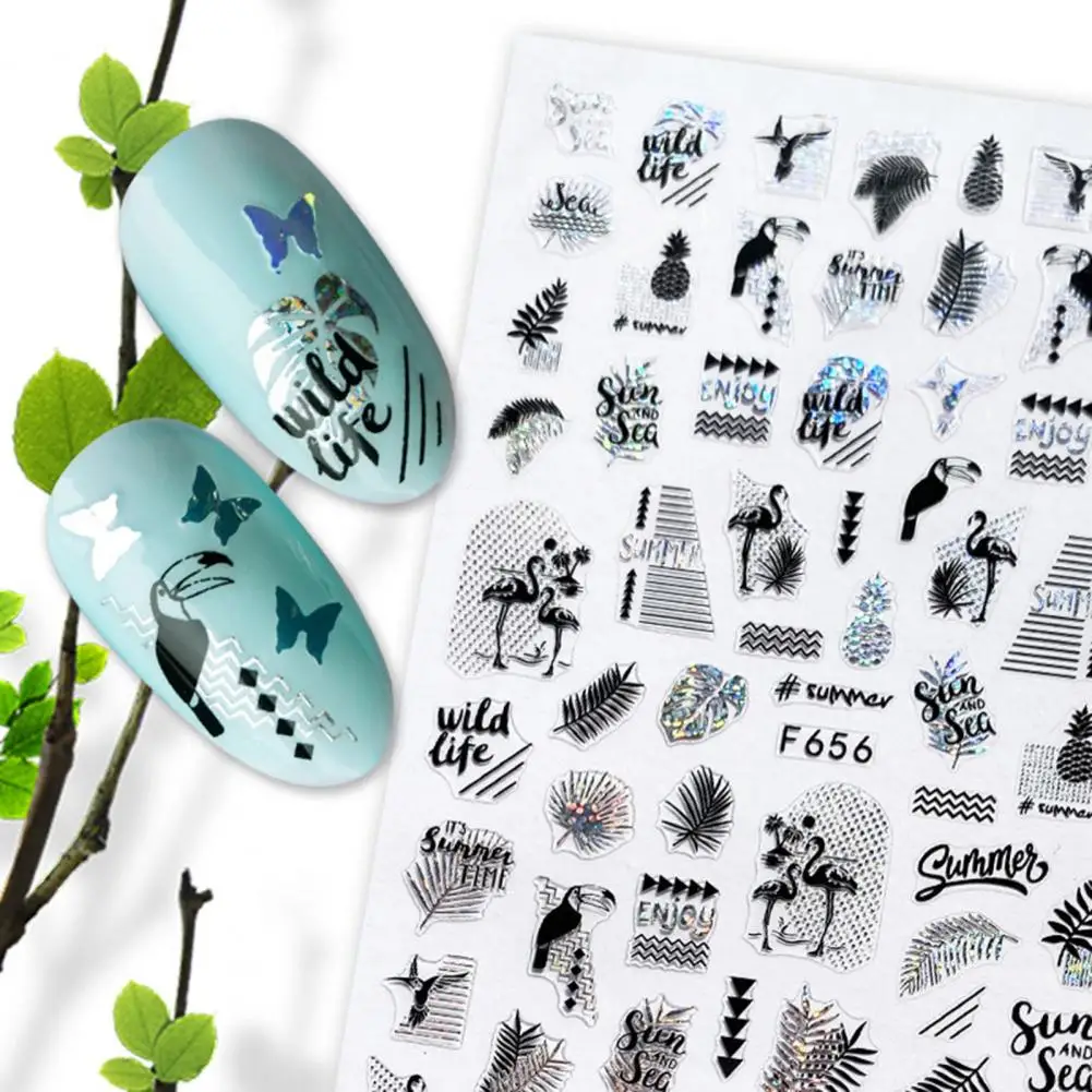 

80% Hot Sale Nail Sticker Self-Adhesive DIY Multi Functions 3D Ultra Thin Flower Shape Decals for Beauty