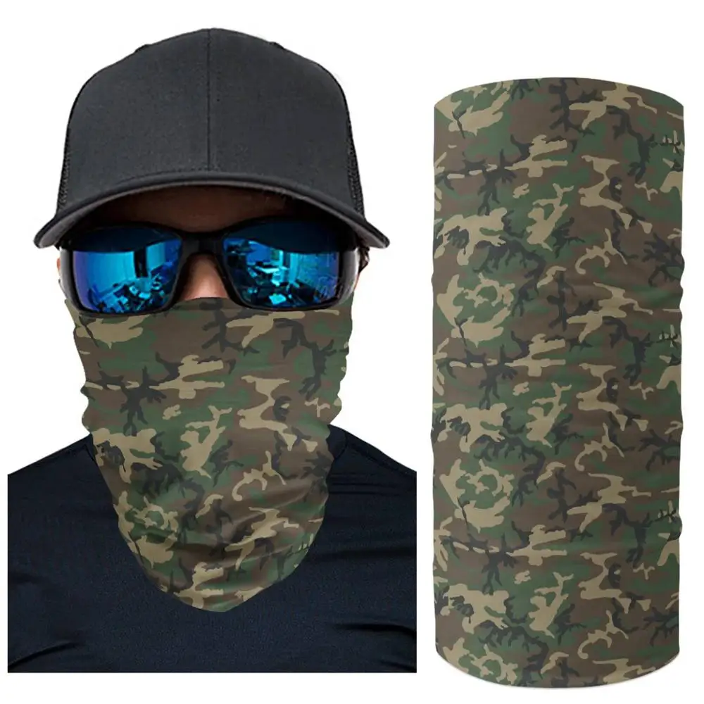 Зеленый камуфляж пользовательский узор Велоспорт мотоциклетный головной платок