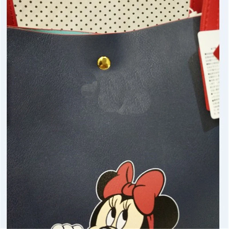 Disney Mickey Minnie модная женская сумка через плечо из ПУ материала большой емкости для