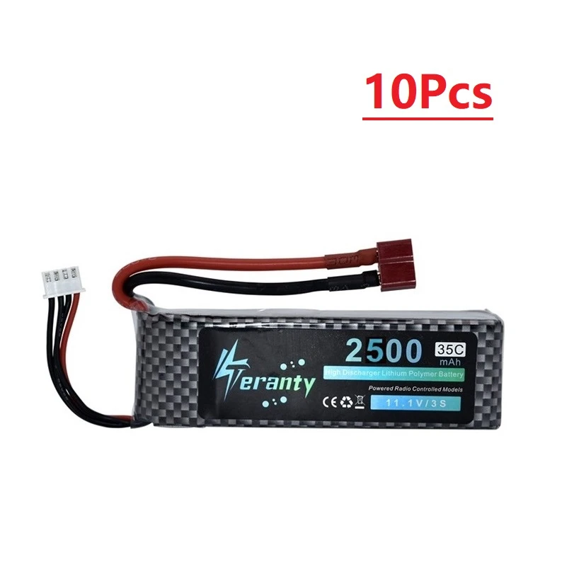 Светло-серый Teranty Мощность 11,1 V 2500mAh литий-полимерный Батарея для игрушечных моделей автомобилей лодки, вертолёт Запчасти 2200 мАч 3s литий Батарея 11,1 В Радиоуправляемый Дрон Батарея - Цвет: Светло-серый