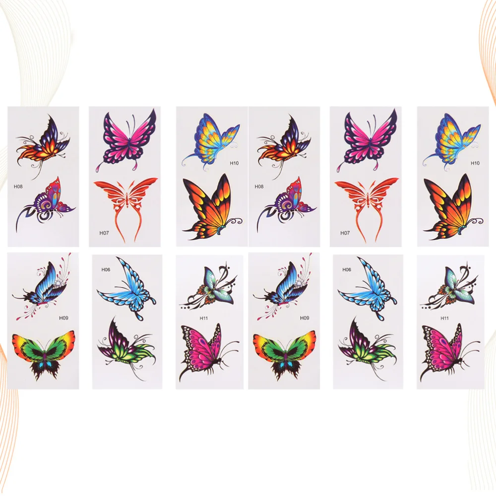 

24pcs 3D Stickers Waterproof Pastes Sticker for Wrist Ankle Arm (Six Pattern)
