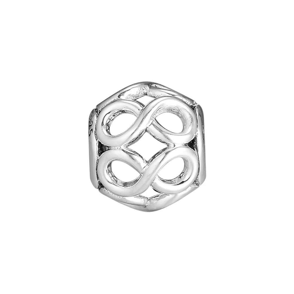 

Openwork Infinity Charms Fits Europe Bracelet 925 Sterling Silver Beads for Jewelry Making Women Girls Gift Berloques Wholesale
