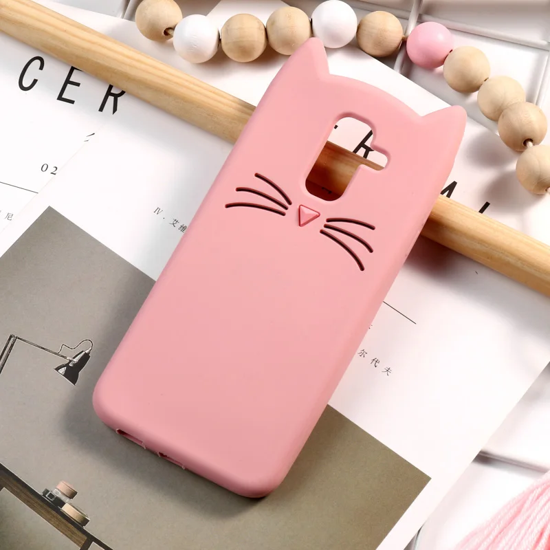 Pink Чехол s для samsung Galaxy J4 J6 плюс J2 Pro J8 J3 J5 J7 чехол 3D чехол с рисунком кошки на samsung J2 J5 J7 Prime Funda - Цвет: Pink