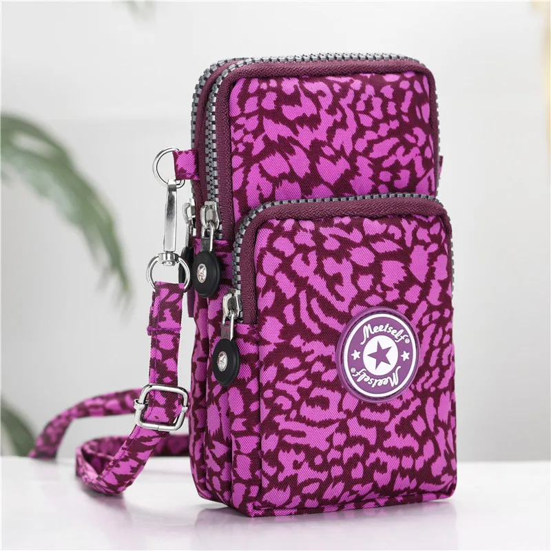 Purple leopard print Популярная Портативная сумка для Iphone XSMAX XR huawei P20P30Samsung S9S10 Plus на плечо - Цвет: Purple leopard print