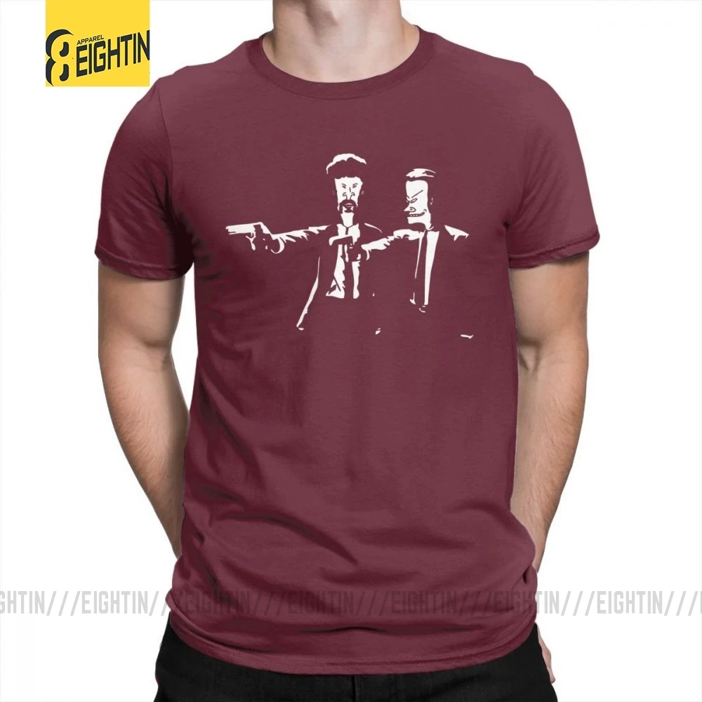 Beavis And Butthead, футболки, классические, подходят, футболки, круглый вырез, короткий рукав, высокое качество, мужская, чистый хлопок, футболка размера плюс - Цвет: Burgundy