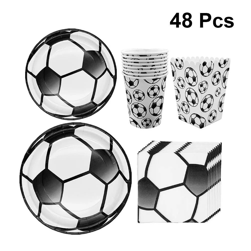 48 шт футбольная тематика одноразовая посуда для вечеринок попкорн коробка