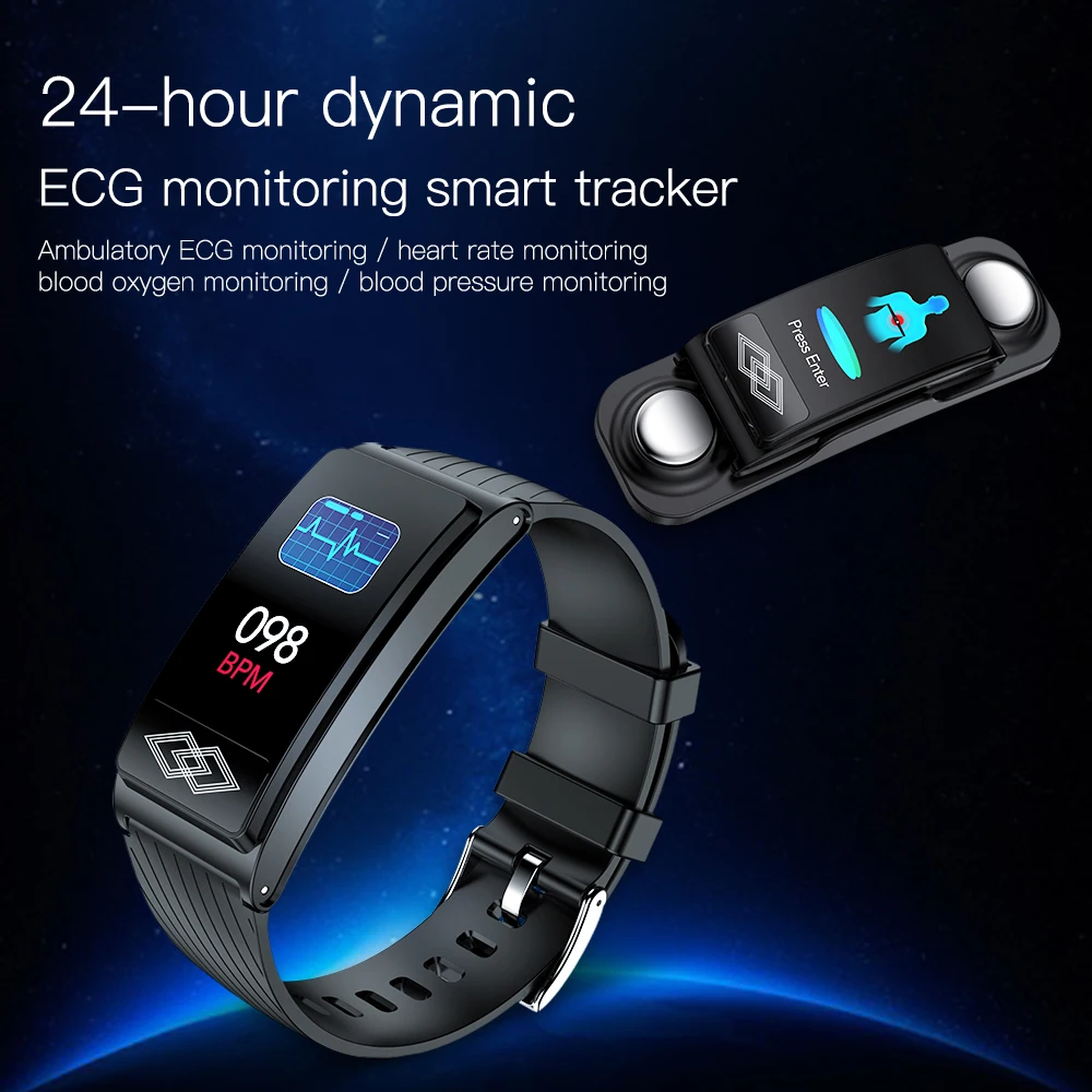 

24-hour dynamic heart rate monitor PPG ECG smart bracelet activity fitness tracker Smartband blood pressure smart bracelet P10