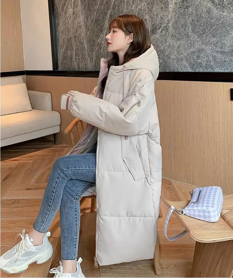 2020 Long Winter Coat Women Hooded Down Parka Ladies New Warm Winter Jacket Women Loose Big Fur Collar Jacket Coat CL757