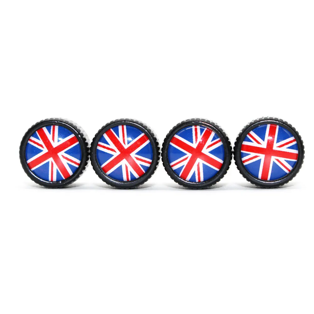 4 Pcs/Set Zinc Alloy England National Flag Tire Valve Stem Cap Wheel Air Caps for Auto Cars (Red Blue)|Стержни и колпачки