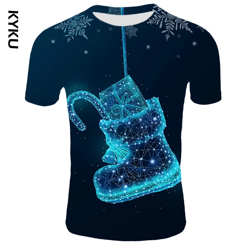 

3D Christmas Print Men T Shirt Harajuku Hip Hop Streetwear Summer Round Neck Short Sleeve Top Tees Funny Santa Claus Tee Shirt
