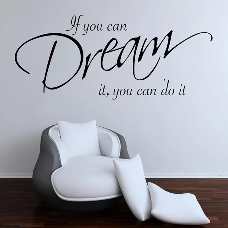 Если вы сможете мечтать можете сделать это вдохновляющая цитата наклейка на