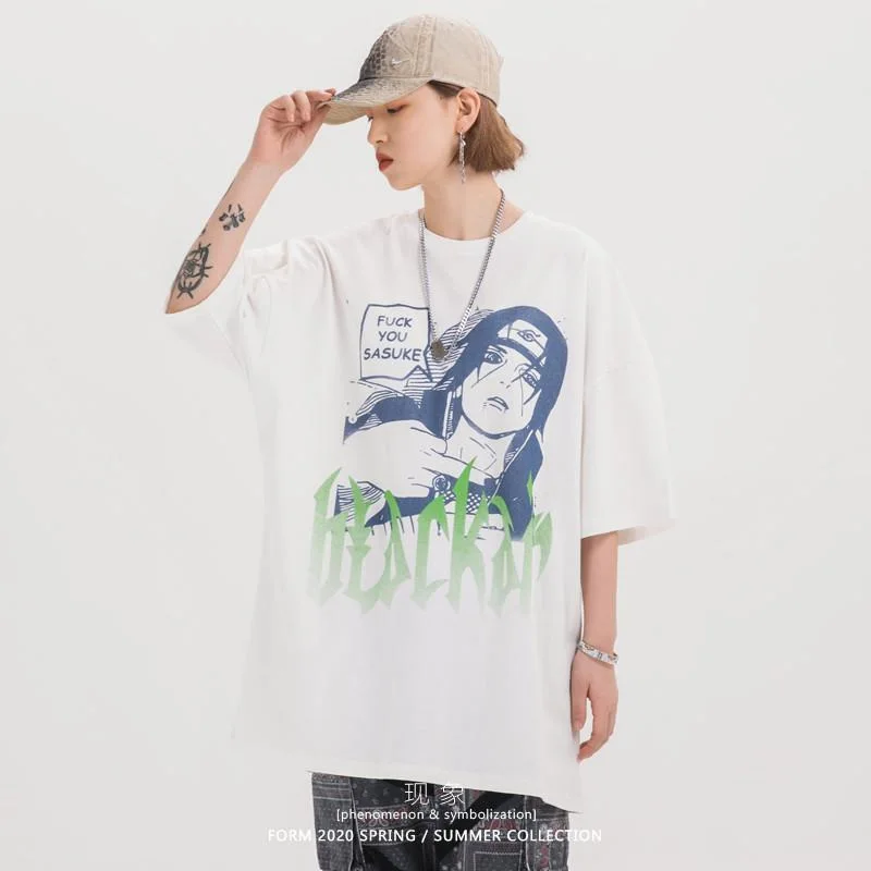 2020 женская футболка с аниме-фигуркой Наруто унисекс одежда в стиле хип-хоп