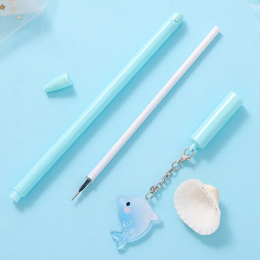 Каваи милые 0 5 мм черные чернила мультипликационная гелевая ручка ручки для