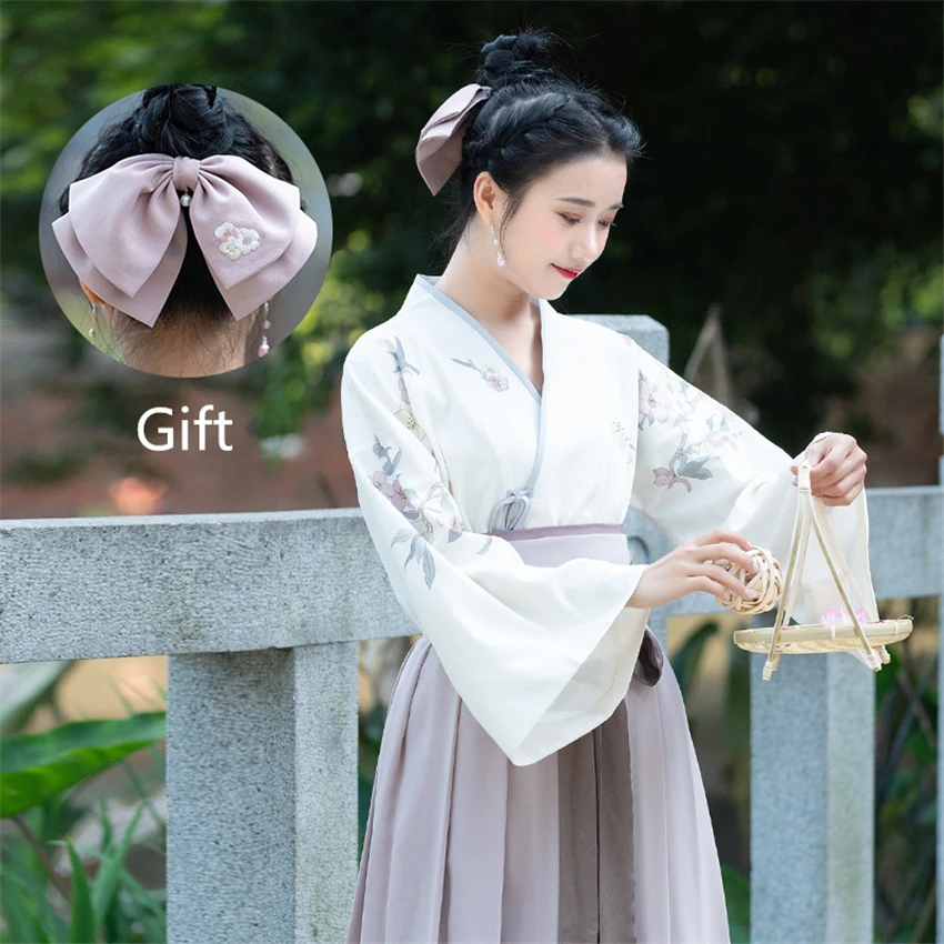 Традиционное японское кимоно для женщин Модный комплект одежды в стиле ретро с