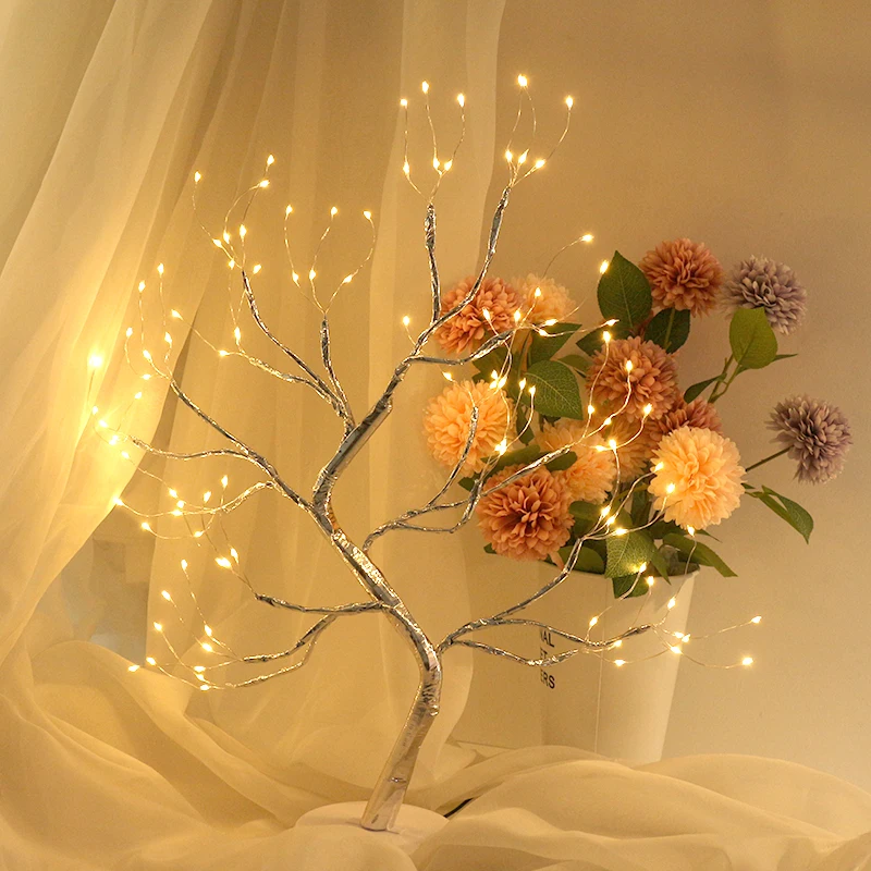 

LED Night Light Atmosphere Christmas Tree Garland Night Lamp For Home Kids Bedroom Decor Fairy Lights Bedside Holiday lighting