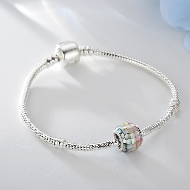 DEVOLOVE Настоящее серебро 925 проба Шарм бисера Радуга мозаика Fit оригинальный Pandora