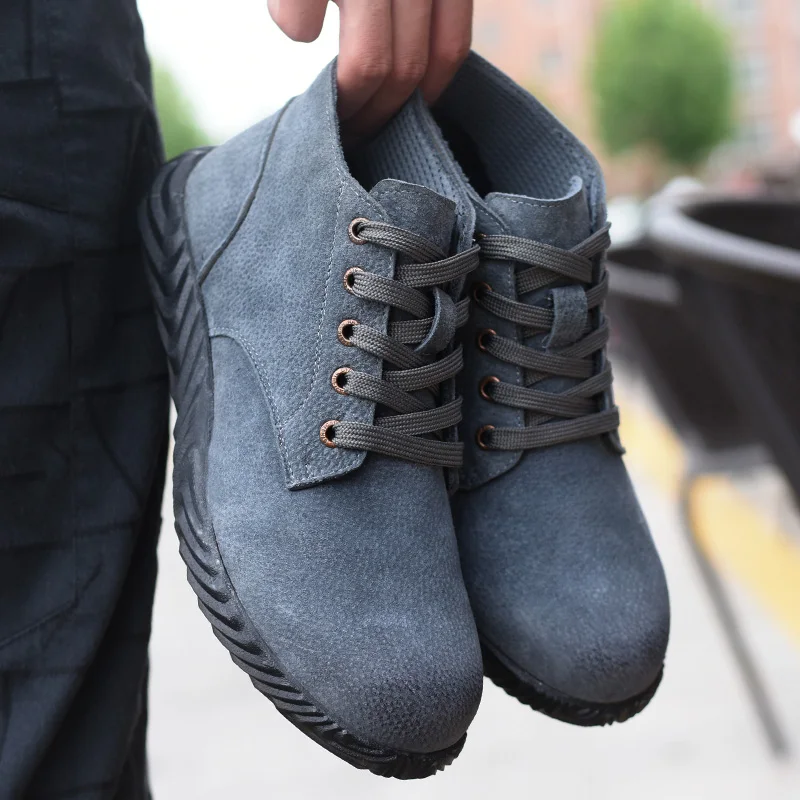 

Newly Leather Work Boots Breathable Soft Sole Anti-smashing Anti-puncture Work Shoes m99