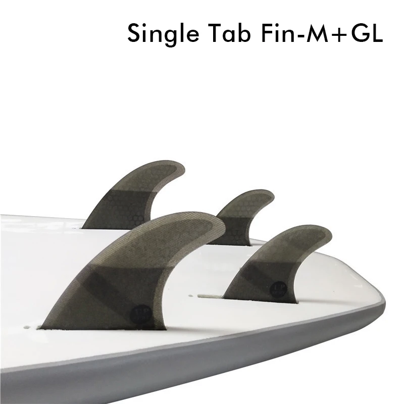 Плавники с одним язычком M + GL для серфборда Quad плавник Сотами стекловолоконная