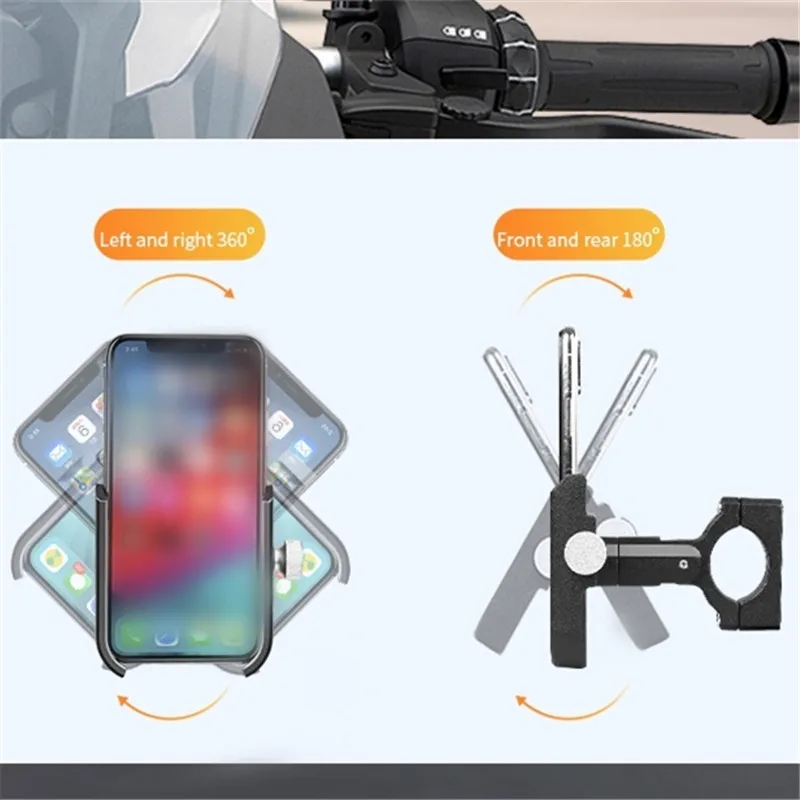 

BIKEBOY Bike Phone Holder Universal Motorcycle Aluminum Alloy Mobile Cellphone Holder For Support Width 5.5-10.5CM Mobile Phones