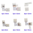 5 компл. L-образный 2-контактный 3-контактный 4-контактный 5-контактный 6-контактный светодиодный разъем для подключения угловой прямоугольный 5050 RGB RGBW 3528 ws2812 Светодиодная лента