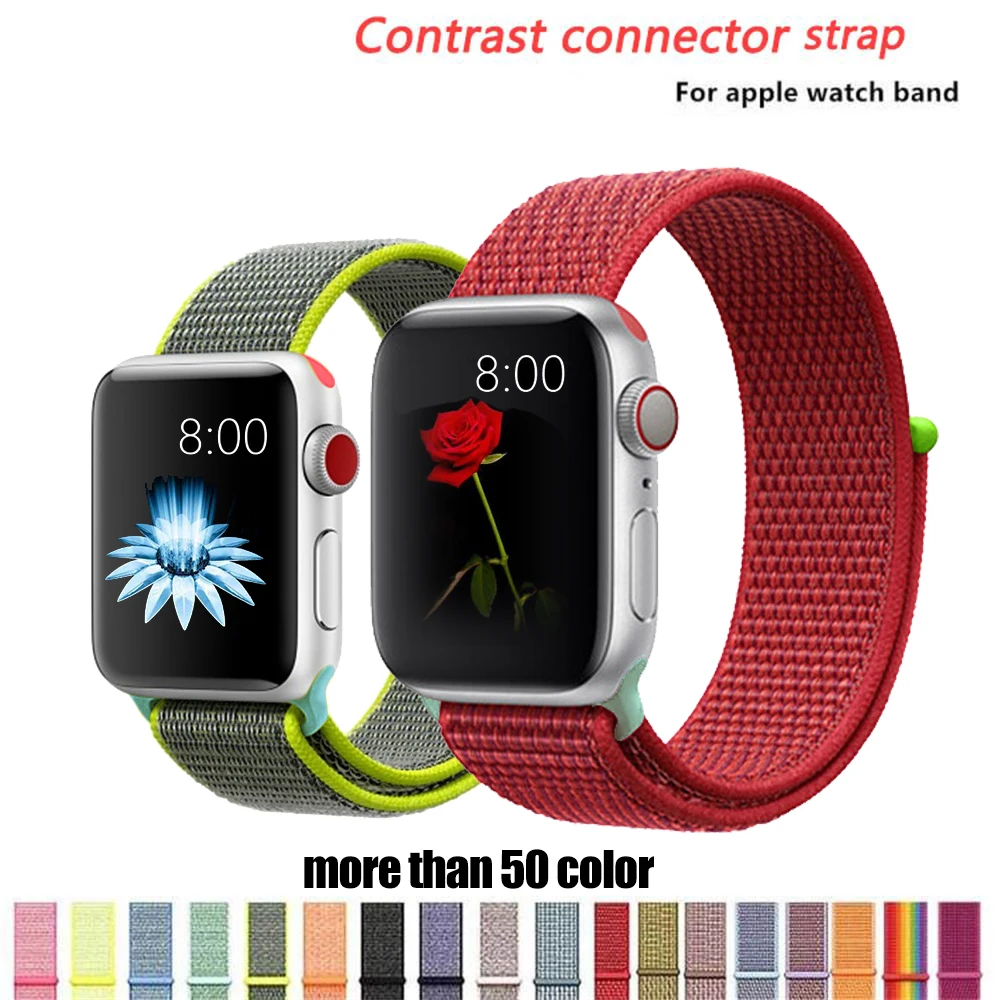 Последняя нейлоновый ремешок für apple watch группа 4 44 мм/40 мм, correa apple watch 3 42 мм/38 мм iwatch серии 4/3/2 bunte stecker чехол для телефона на руку