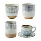 Японская керамика, чайная чашка, кружка, ручная роспись, керамическая чайная чашка Yunomi, чайная чашка без ручек, чашки для чая, черная чашка для чая, чашка для чая, маття, табличка, глиняный