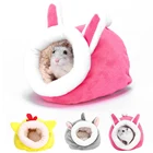 Домик для хомяка, маленькие животные, плюшевое гнездо, зимняя теплая кровать для морской свинки, грызуна, крысы, кролика, ежика, аксессуары для хомяка