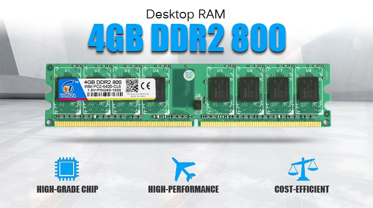 Veineda ddr2 PC2-6400 8 Гб 4x4 ГБ ddr2 800 МГц для intel и amd mobo настольная поддержка memoria 8 Гб ram DIMM
