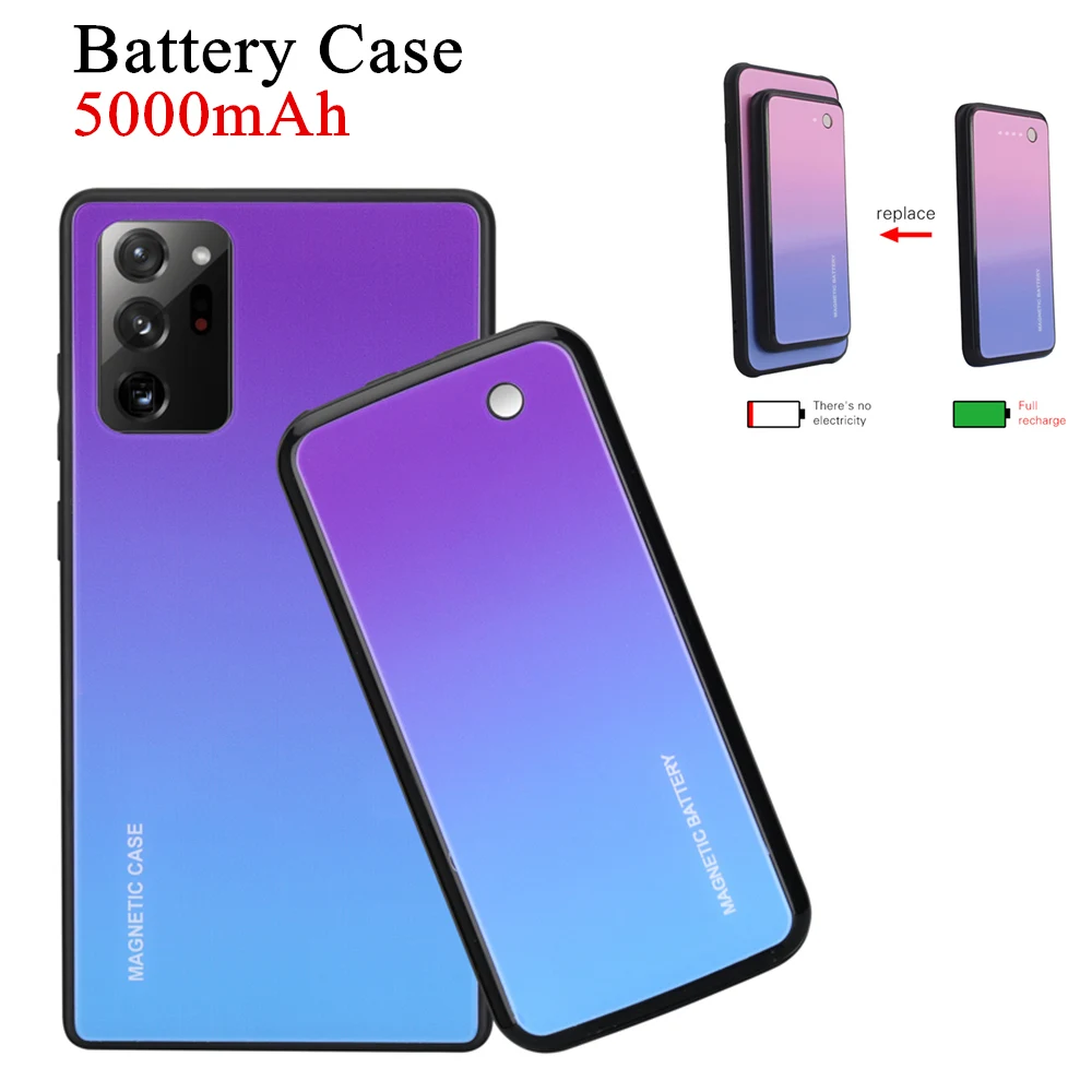 Тонкий чехол с зарядным устройством для Samsung Galaxy Note 20 Ultra внешним аккумулятором