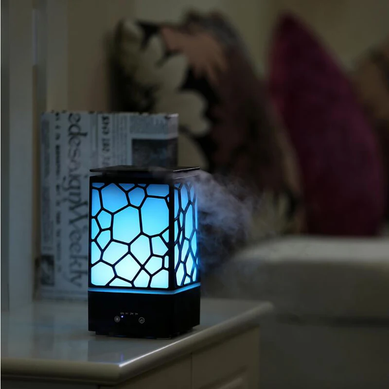 Beste Thuis Geur Luchtbevochtiger Filter Aroma Essentiële Olie Diffuser Water Cube Humidificador Ultrasone Led Licht Voor Office 200Ml