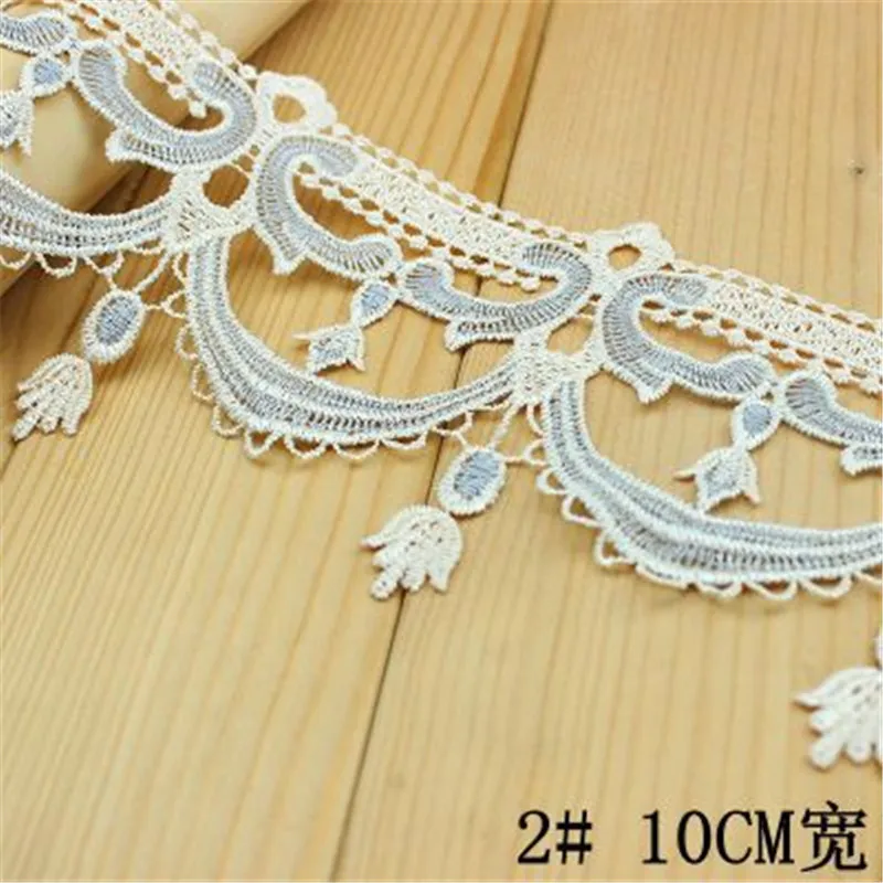 15 ярдов * 12 см белая кружевная лента с вышивкой сделай сам для шитья одежды и