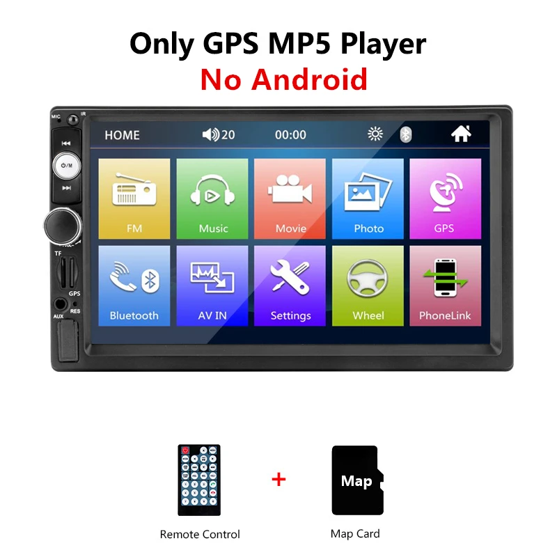 Only GPS MP5 Player JMCQ " 1080 P Автомобильный Радио DVD GPS MP5 плеер цифровой сенсорный экран мультимедийный плеер 2 Din Авторадио RDS FM/AM навигация - Цвет: Only GPS MP5 Player