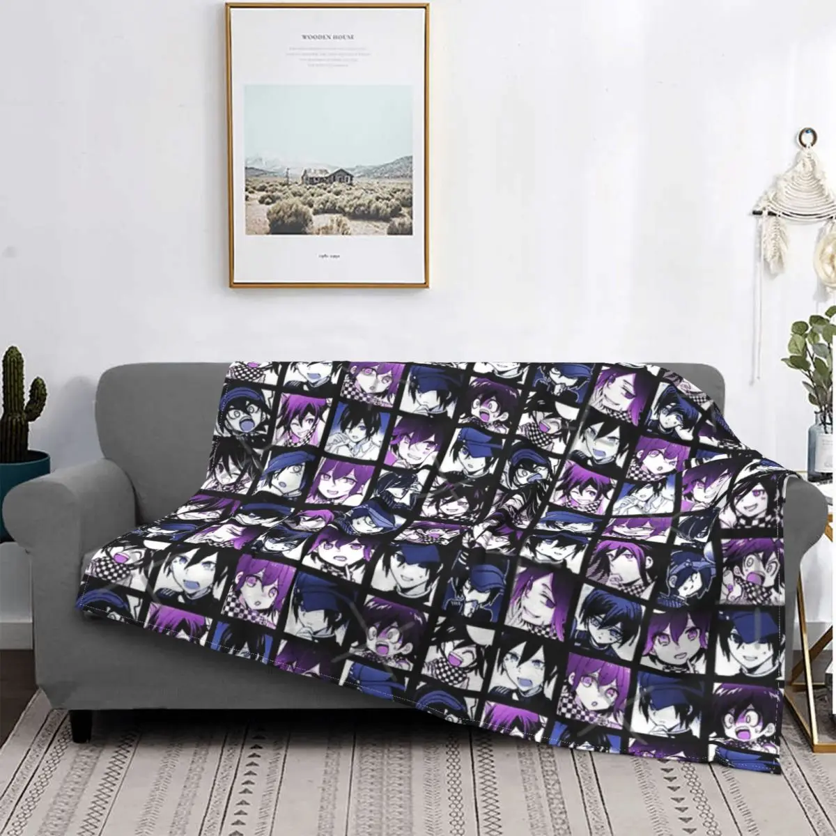 

Shuachi y Kokichi Manga-Manta de colección, para cama colcha, edredones a cuadros, 150, doble Manta