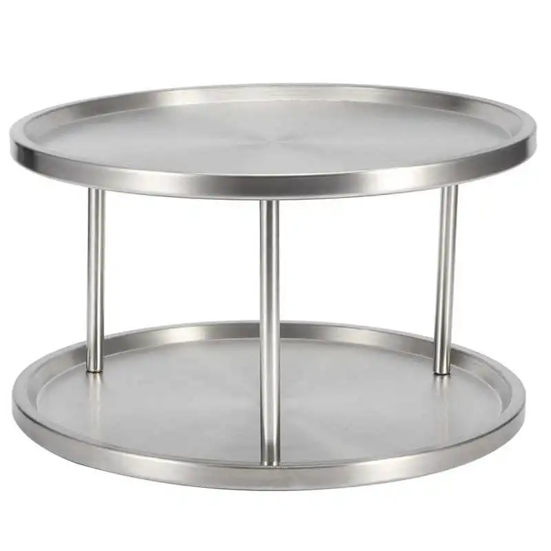 

Набор для специй Нержавеющая сталь двойной Слои проигрыватель вращающаяся тарелка органайзер для хранения на кухне стеллаж для выставки т...