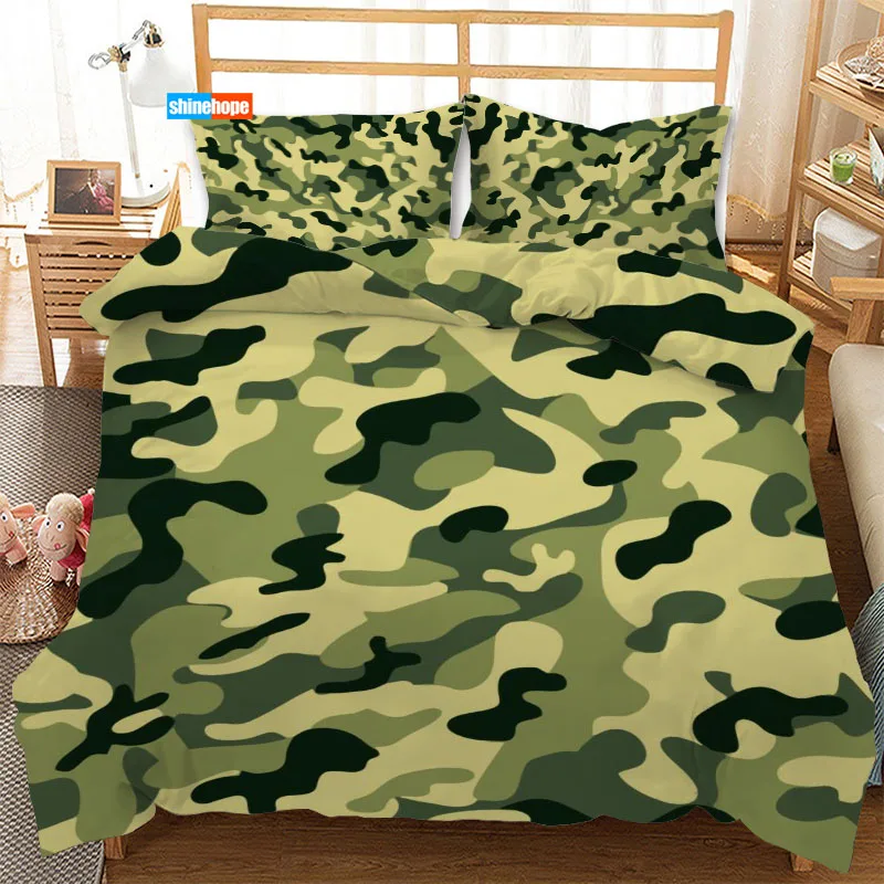 

3 Pcs Luxury Duvet Cover Set Fashion Camouflage Bedding Sets Comforter Duvet Cover Pillowcase Home Textiles