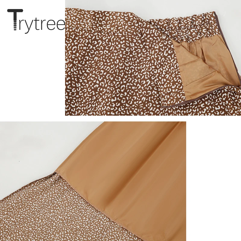 Осень зима 2020 женская повседневная юбка Trytree Однотонная 3 цветов с принтом на