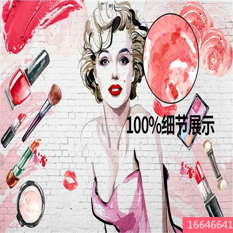 Европейская и американская Косметика Монро кирпичная настенная бумага 3D