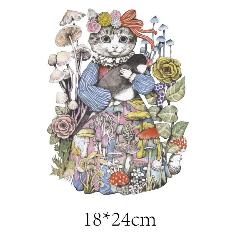 Термоклейкие нашивки с изображением милого кота цветов термоклейкие наклейки на