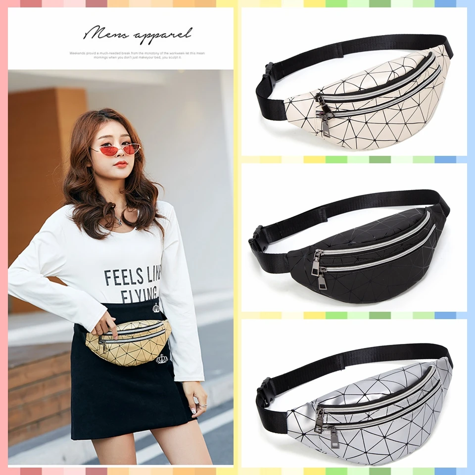 Поясная сумка с двойной молнией ограниченная по времени нагрудная в клетку